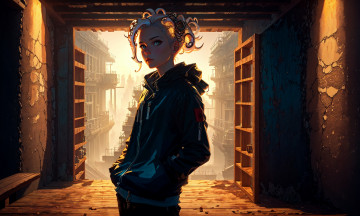 Картинка аниме город +улицы +интерьер +здания нейросети графика нейроарт ai art нейронные сети рисунки нейро искусство