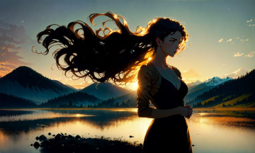 Картинка аниме пейзажи +природа нейросети графика нейроарт ai art нейронные сети рисунки нейро искусство