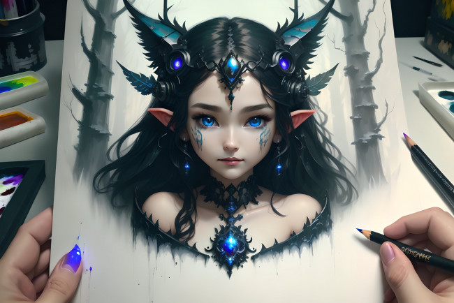 Обои картинки фото фэнтези, эльфы, нейросети, графика, нейроарт, ai, art, нейронные, сети, рисунки, нейро, искусство