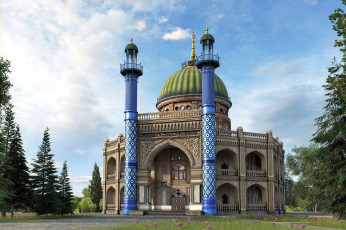 обоя города, - мечети,  медресе, мечеть