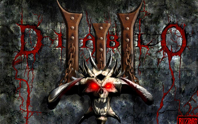 Обои картинки фото видео игры, diablo iii, череп, стена, надпись