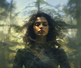 обоя разное, компьютерный дизайн, девушка, нейросеть