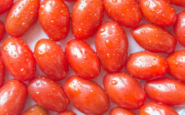 обоя еда, помидоры, капли, сливка