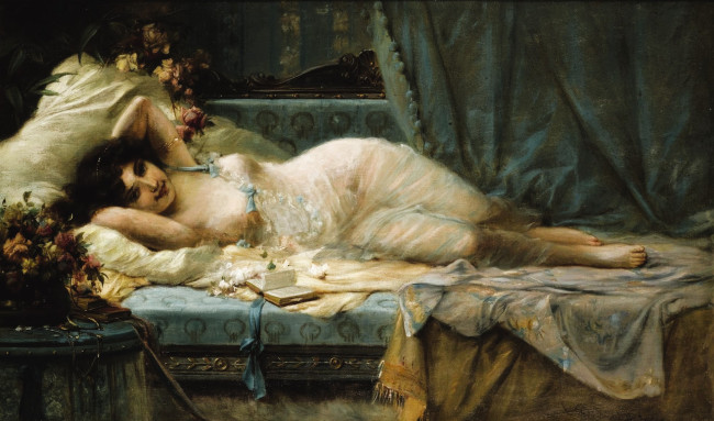 Обои картинки фото рисованное, hans zatzka, женщина