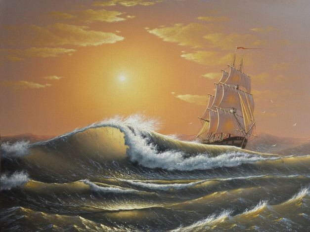 Обои картинки фото корабли, рисованные