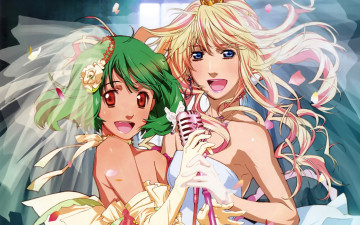 Картинка аниме macross frontier девушки