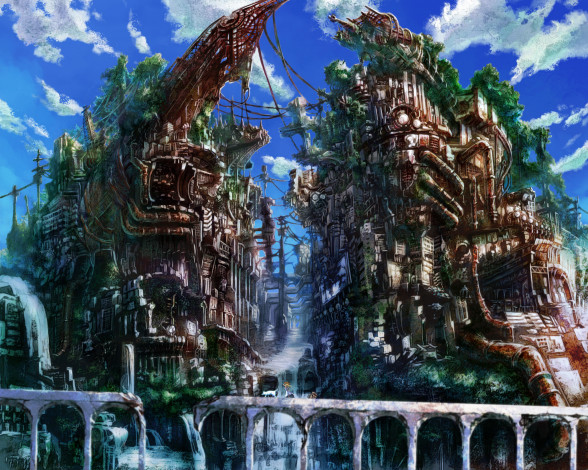 Обои картинки фото аниме, *unknown, другое, город