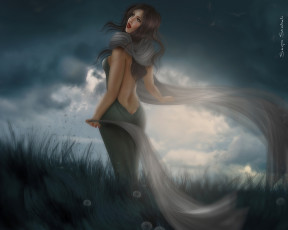 Картинка 3д графика people люди платье девушка