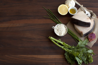 Картинка еда разное салат специи ингредиенты тунец рис