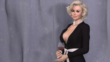 Картинка 3д графика people люди девушка улыбка взгляд