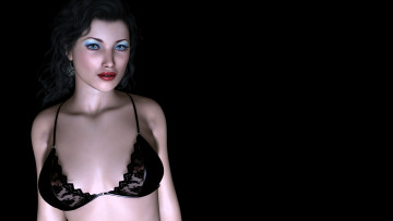 Картинка 3д графика people люди взгляд девушка