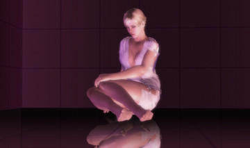 Картинка 3д графика people люди задумчивость девушка