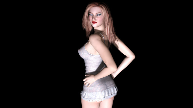 Обои картинки фото 3д, графика, people, люди, девушка, взгляд