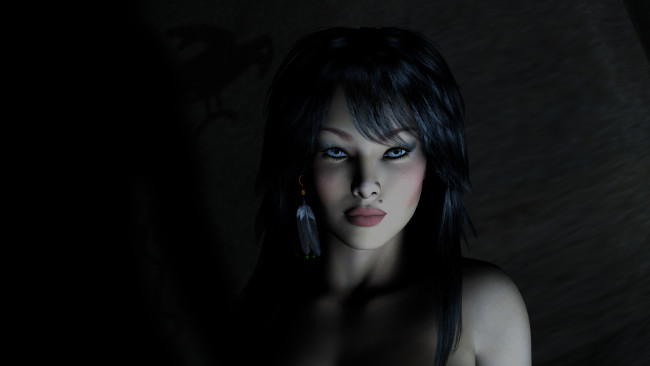 Обои картинки фото 3д, графика, portraits, портрет, девушка, взгляд, лицо