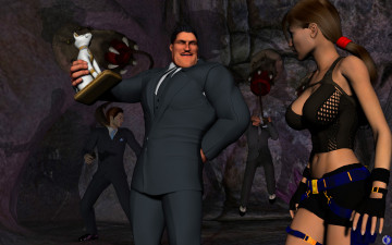 Картинка 3д+графика люди+ people мужчина девушка статуэтка