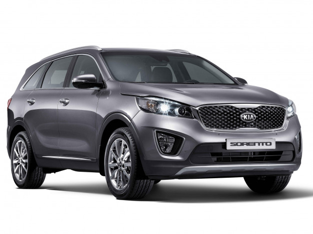 Обои картинки фото автомобили, kia, sorento, ko-spec, um, 2014г, серый