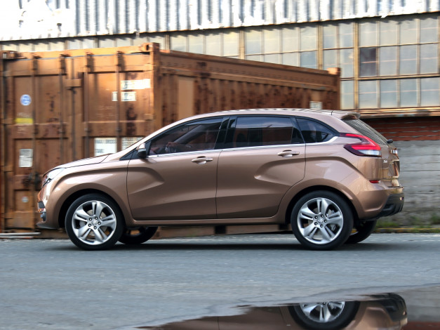 Обои картинки фото автомобили, ваз, lada, 2014г, коричневый, concept, xray