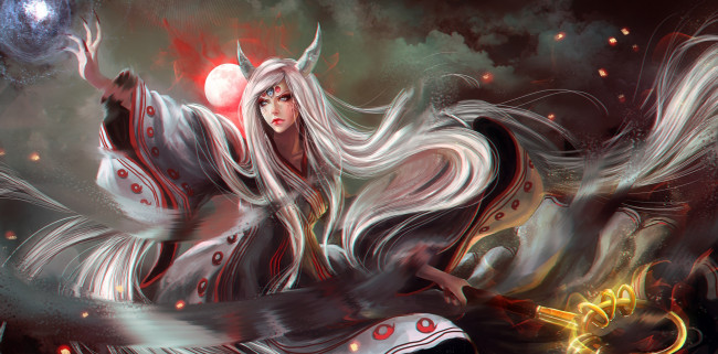 Обои картинки фото аниме, naruto, маг, девушка, магия