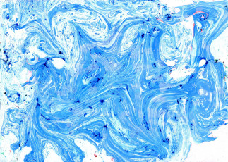 Картинка рисованное абстракция брызги пятна разводы синий