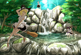 Картинка аниме touhou фон взгляд девушка