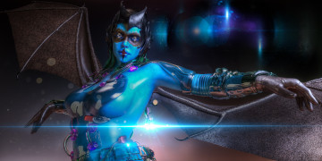 Картинка 3д+графика существа+ creatures взгляд девушка фон