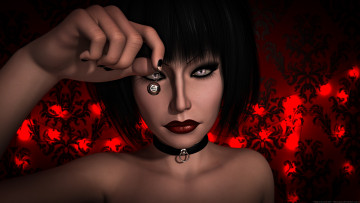 обоя 3д графика, портрет , portraits, фон, взгляд, девушка