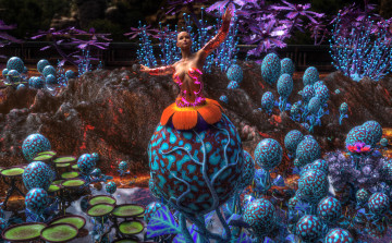 Картинка 3д+графика существа+ creatures фон взгляд девушка