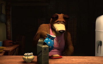 обоя мультфильмы, маша и медведь, медведь