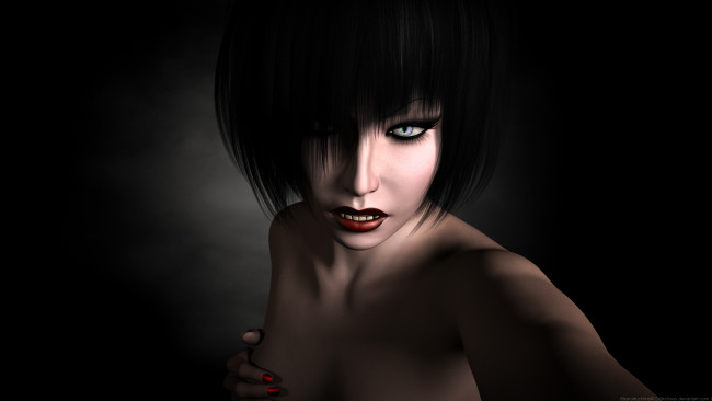 Обои картинки фото 3д графика, люди , people, девушка, взгляд, фон