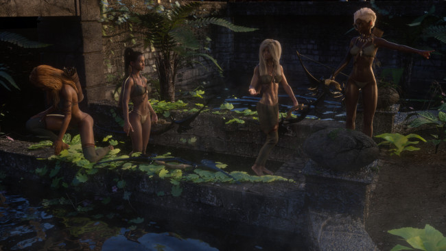 Обои картинки фото 3д графика, люди , people, девушки, взгляд, фон