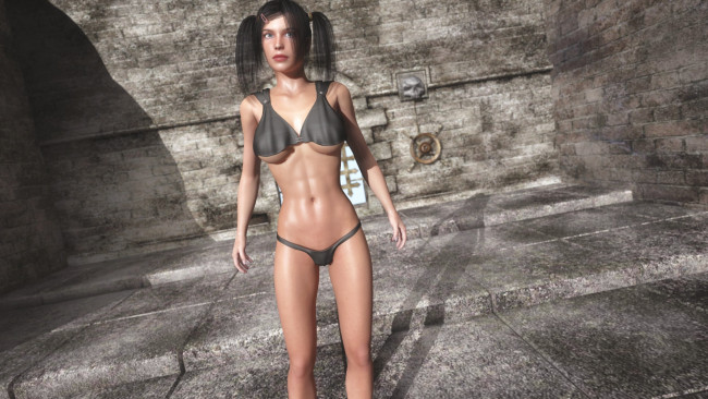 Обои картинки фото 3д графика, люди , people, взгляд, девушка, фон