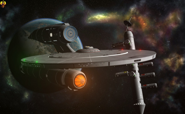 Обои картинки фото космос, арт, космический, корабль, полет, вселенная, планета