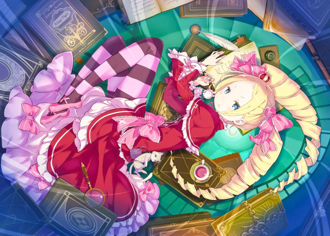 Обои картинки фото аниме, re,  zero kara hajimeru isekai seikatsu, фон, взгляд, девушка