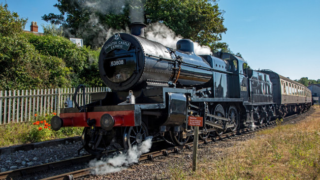 Обои картинки фото техника, паровозы, рельсы, паровоз