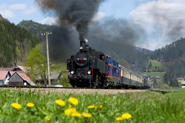 Обои картинки фото техника, паровозы, рельсы, паровоз