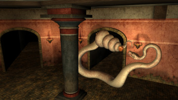 Картинка 3д+графика фантазия+ fantasy взгляд девушка змея фон