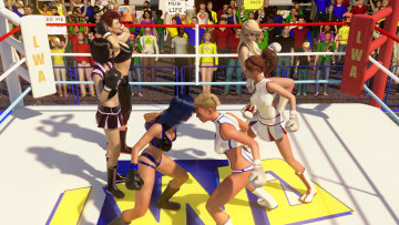 Картинка 3д+графика спорт+ sport фон ринг бокс девушки взгляд