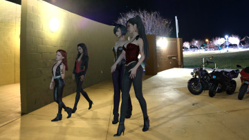 обоя 3д графика, существа , creatures, вампиры, фон, взгляд, девушки, ночь