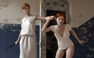 Картинка 3д+графика люди+ people взгляд девушки фон