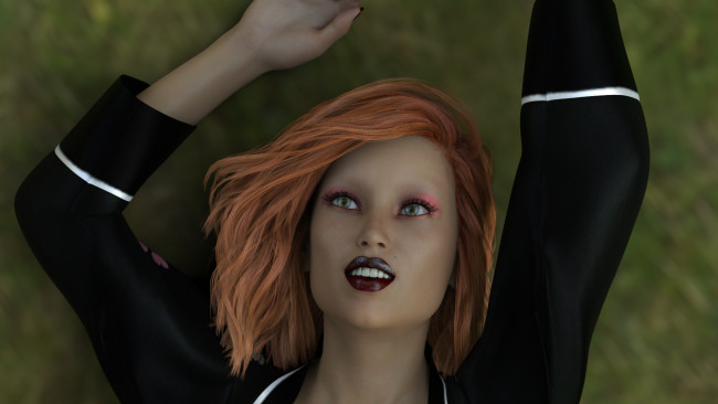 Обои картинки фото 3д графика, портрет , portraits, взгляд, девушка, фон