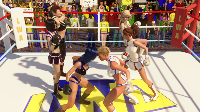 Обои картинки фото 3д графика, спорт , sport, фон, ринг, бокс, девушки, взгляд