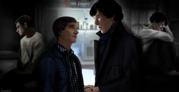 Картинка рисованное кино sherlock bbc