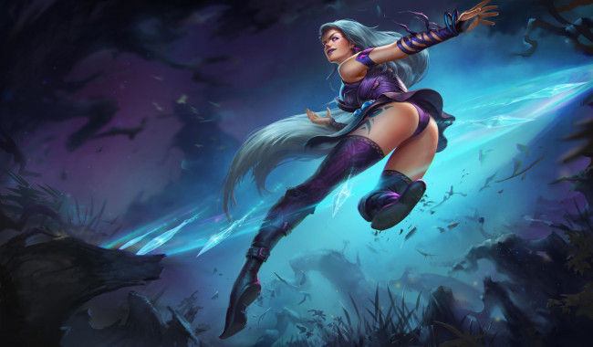 Обои картинки фото видео игры, league of legends, девушка, фон, униформа, тату