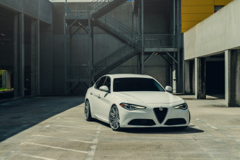 Картинка автомобили alfa+romeo white alfa romeo giulia