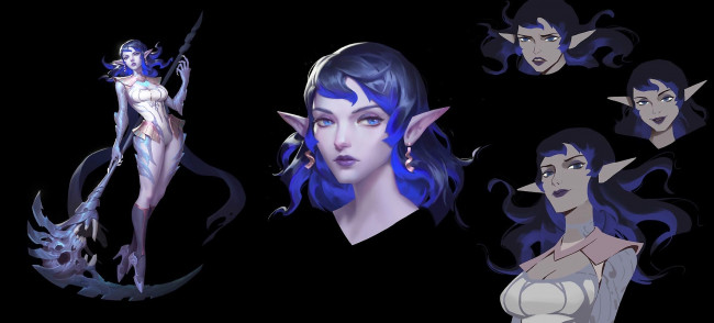 Обои картинки фото фэнтези, эльфы, девушка, эльф, коса, лица