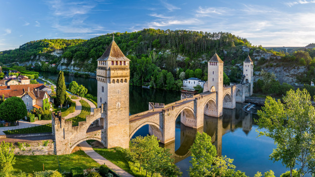 Обои картинки фото pont valentr, cahors, france, города, - мосты, pont, valentr