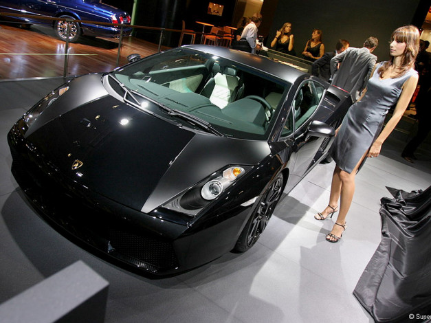 Обои картинки фото lamborghini, gallardo, nera, автомобили, авто, девушками