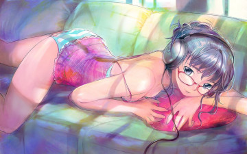 Картинка аниме headphones instrumental