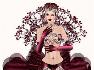 Картинка 3д графика people люди диадема колье перчатки браслет пояс