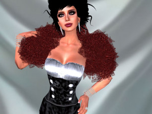 Картинка 3д графика people люди серьги корсет